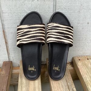 NEW Beek Gallito Anthropologie SANDALS black leather 9